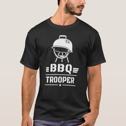 BBQトルーパー おもしろグリルマスター BBQデザイン Tシャツ (正面)