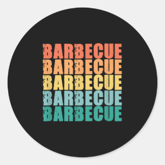 Bbqバおもしろいーベキューグリルグリリングレトロ喫煙Me ラウンドシール