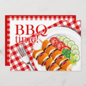 BBQバックヤードクックアウトサマーパーティー 招待状 (正面/裏面)