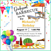 BBQバックヤードクックアウト誕生日 招待状