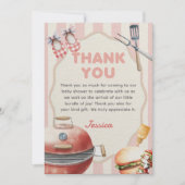 BBQバックヤードベビー- Qベビーシャワーサンキューカード サンキューカード (正面)