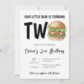 BBQバーガー2歳の誕生日パーティー 招待状 (正面)