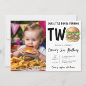 BBQバーガー2歳の誕生日パーティー 招待状 (正面)