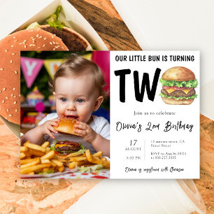 BBQバーガー2歳の誕生日パーティー 招待状