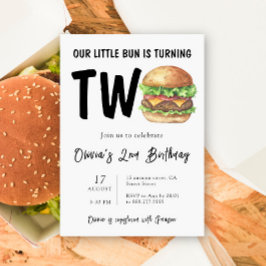 BBQバーガー2歳の誕生日パーティー 招待状