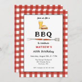 BBQバーガー&ビールアダルトバースデーパーティー 招待状 (正面/裏面)