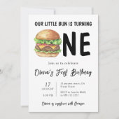BBQバーガー 初誕生日パーティー 招待状 (正面)