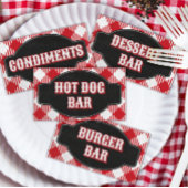 BBQバースデーパーティーの緊張/折り畳みフードラベル&お知らせ プレイスカード