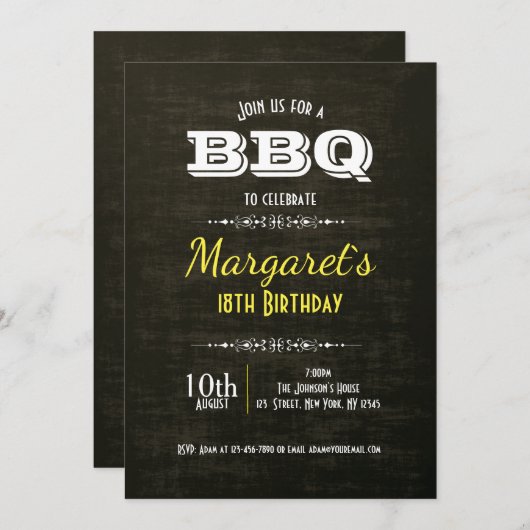 BBQバースデーパーティー招待状 招待状 (正面/裏面)