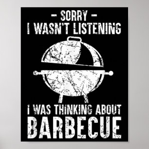 Bbqバーベキューおもしろいグリルグリリングジョーク喫煙Mea ポスター