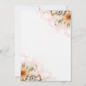 BBQバーベキューサンフラワーカップル素朴ベビーシャワー 招待状 (裏面)