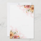 BBQバーベキューサンフラワーカップル素朴ベビーシャワー 招待状 (裏面)