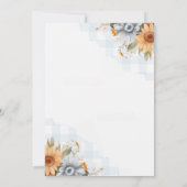 BBQバーベキューサンフラワーカップル素朴ベビーシャワー 招待状 (裏面)