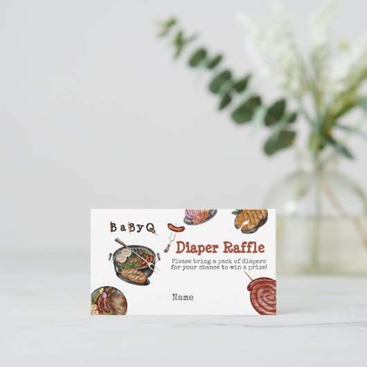 BBQバーベキューバックヤードパーティーベビーシャワーゲーム エンクロージャーカード (スタンド正面)