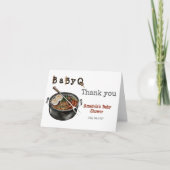 BBQバーベキューバックヤードパーティーベビーシャワー サンキューカード (正面)