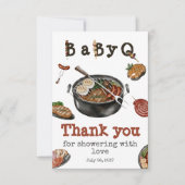 BBQバーベキューバックヤードパーティーベビーシャワーBabyQ サンキューカード (正面)