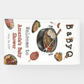 BBQバーベキューバックヤードパーティーベビーシャワーBabyQ 横断幕 (横)