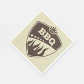 BBQバーベキューバッジロゴエンブレム スタンダードランチョンナプキン (角)