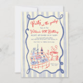 BBQバーベキューパーティーインザヤーディハンドドロー 招待状 (正面)