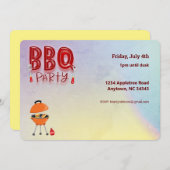 BBQバーベキューパーティーカスタマイズ夏 招待状 (正面/裏面)