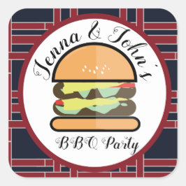 BBQバーベキューベビーQ誕生日ベビーシャワー スクエアシール