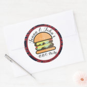 BBQバーベキューベビーQ誕生日ベビーシャワー ラウンドシール (封筒)