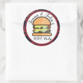 BBQバーベキューベビーQ誕生日ベビーシャワー ラウンドシール (バッグ)