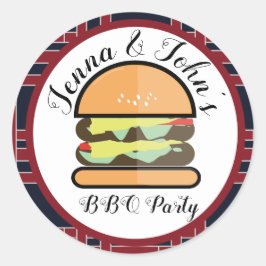 BBQバーベキューベビーQ誕生日ベビーシャワー ラウンドシール