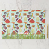 BBQパターンティパーソナライズされたアウェイ紙ランチョンマット ペーパーパッド (インサイチュ)