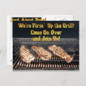 BBQパーティの招待状 インビテーションポストカード (正面/裏面)