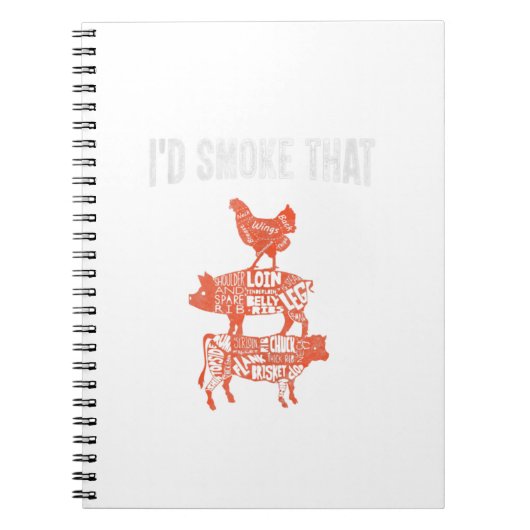 Bbqパーティーおもしろいスモーカーシェフのコスチューム ノートブック (正面)