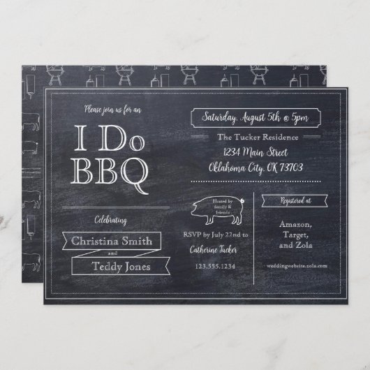 BBQパーティーのご招待 招待状 (正面/裏面)