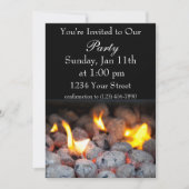 BBQパーティーの炎の招待状 招待状 (正面)