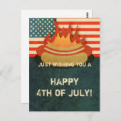 BBQパーティーはがき7月4日 ポストカード (正面/裏面)