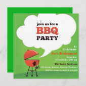 BBQパーティーオンローンまたはバックヤードカスタム招待状 招待状 (正面/裏面)