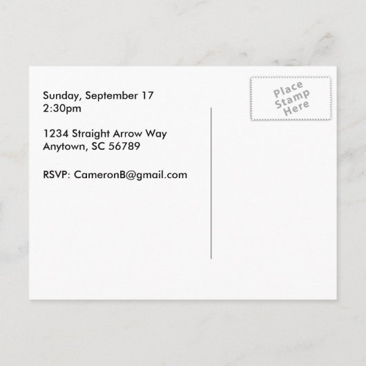 BBQパーティーカスタマイズ可能招待状はがき インビテーションポストカード (裏面)