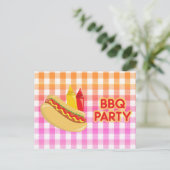BBQパーティージンガムテーブルクロスホットドッグコンディション ポストカード (スタンド正面)