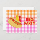 BBQパーティージンガムテーブルクロスホットドッグコンディション ポストカード (正面/裏面)