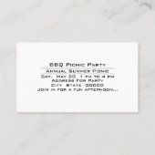 BBQパーティーバックヤードピクニックお祝い招待状 名刺 (裏面)