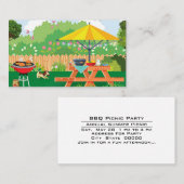BBQパーティーバックヤードピクニックお祝い招待状 名刺 (正面/裏面)