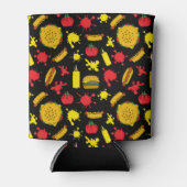 BBQパーティーバーガー ハットドッグ マスタード スプラット パターン 缶クーラー (正面)