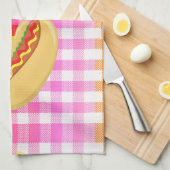 BBQパーティーホットドッグと薬味 キッチンタオル (四つ折り)
