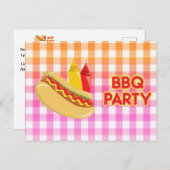BBQパーティーホットドッグ調味料 案内ポストカード (正面/裏面)