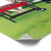 BBQパーティーラブラドールザレアガーデンアートワーク ポスター (角)