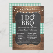 BBQパーティー婚約シャワーチョークミント招待状 招待状 (正面/裏面)