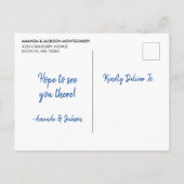 BBQパーティー招待状フラミンゴマーガリータ&アイスクリーム インビテーションポストカード (裏面)