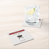 BBQパーティー誕生日コースター スクエアペーパーコースター (インサイチュ)