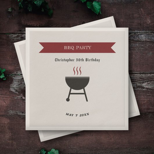 BBQパーティー誕生日 スタンダードカクテルナプキン