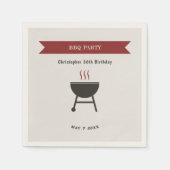 BBQパーティー誕生日 スタンダードカクテルナプキン (正面)