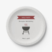 BBQパーティー誕生日 ペーパープレート (正面)